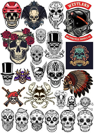 Kurukafa Sticker Set 8 22 Parça Telefon, Tablet, Defter, Laptop Sticker