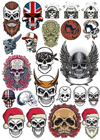 Kurukafa Sticker Set 7 22 Parça Telefon, Tablet, Defter, Laptop Sticker