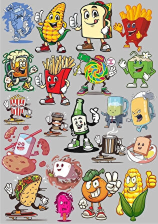 Aburcuburlar Sticker Set 2 20 Parça Telefon, Tablet, Defter, Laptop Sticker