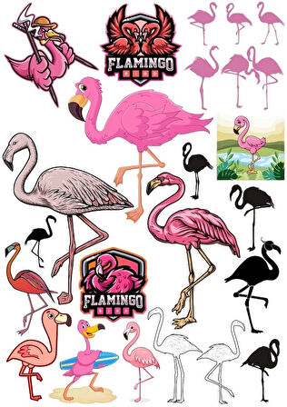 Flamingo Sticker Set 15 Parça Telefon, Tablet, Defter, Laptop Sticker
