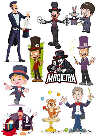 Büyücü Sticker Set 10 Parça Telefon, Tablet, Defter, Laptop Sticker