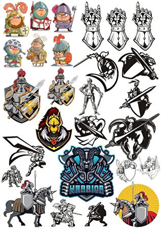 Savaşçı Sticker Set 8 23 Parça Telefon, Tablet, Defter, Laptop Sticker