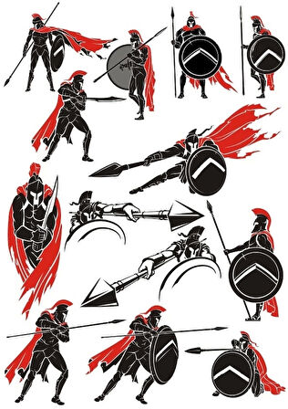 Spartalı Sticker Set 2 20 Parça Telefon, Tablet, Defter, Laptop Sticker