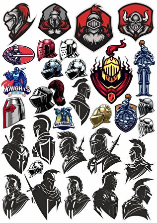 Şövalyeler Sticker Set 25 Parça Telefon, Tablet, Defter, Laptop Sticker