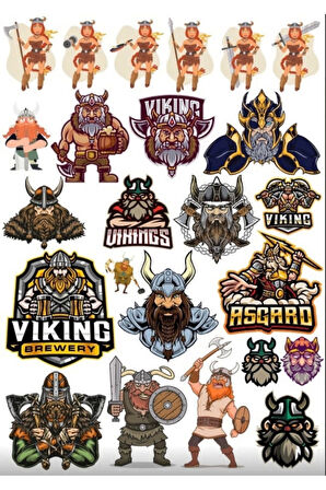 İskandinav ve Vikingler Sticker Set