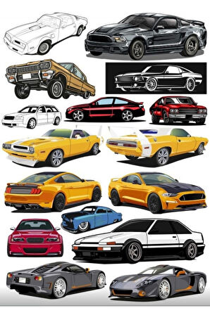 Hızlı Arabalar Sticker Set