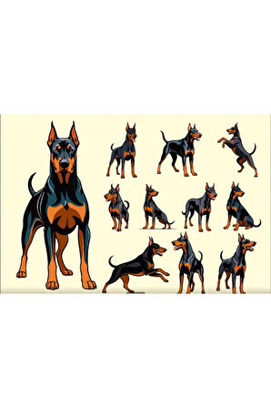 Doberman Sticker Set