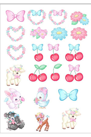 Sevimli Kurdeleli Sticker Set