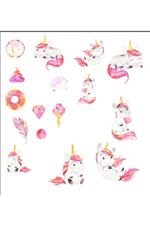 Sevimli Unicorn Sticker Set 1