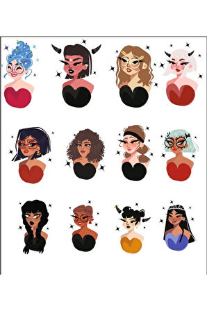 Kadın Tarzı Sticker Set