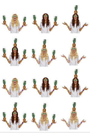 Ananas ve Yoga Sticker Set