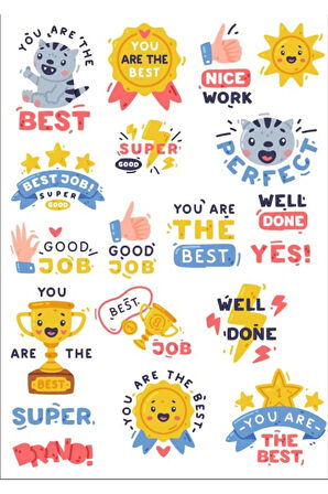 Onaylama Cümleleri İngilizce Sticker Set