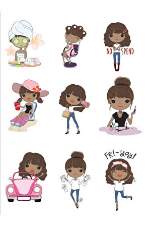 Esmer Kız Sticker Set