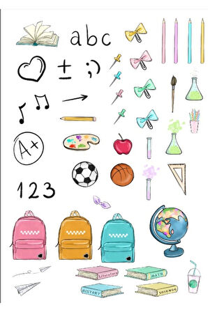 Okul Meteryalleri Sticker Set 2