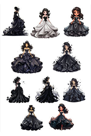 Siyah Elbise Sticker Set