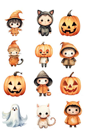 Sevimli Hallowen Sticker Set