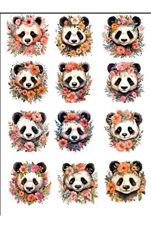Sevimli Panda Sticker Set