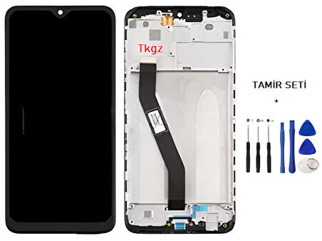 Tkgz - Xiaomi Redmi 8 Uyumlu Lcd Ekran Dokunmatik SERVİCE - PACK - FULL ÇITALI + Montaj Seti
