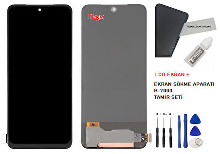Tkgz - Xiaomi Redmi NOTE 12S Uyumlu Lcd Ekran Dokunmatik SERVİCE - PACK + B-7000 + Montaj Seti
