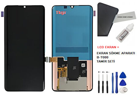 Tkgz - Xiaomi Mİ NOTE 10 Lite Uyumlu Lcd Ekran Dokunmatik SERVİCE - PACK + B-7000 + Montaj Seti