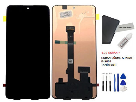 Tkgz - Xiaomi Redmi NOTE 13 PRO PLUS (5G) Uyumlu Lcd Ekran Dokunmatik SERVİCE - PACK + B-7000 + Montaj Seti