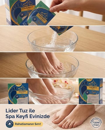 lider tuz ayak bakım tuzu spa 1 kg (4x250 gr)  mineralli kaya tuzu ve epsom tuzu