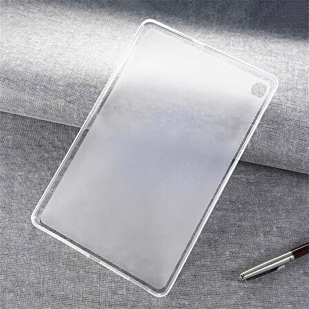 Samsung Galaxy Tab A7 10.4 T500 2020 Kılıf Lopard Tablet Kamera Korumalı Renksiz Şeffaf Esnek Silikon Kapak Süper