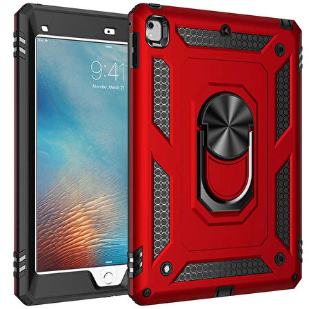 Apple iPad 9.7 2017 (5.Nesil) Kılıf Lopard Tablet Kamera Korumalı Sürgülü Yüzüklü Orjinal Tasarım Armor Vega