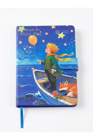 Özel Tasarım Küçük Prens Temalı Mıknatıs Kapaklı Defter - Through the Milky Way