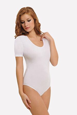 Desensiz U Yaka Kısa Kol Kadın Body / Bodysuit 2945