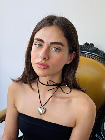 Retrobird Choker Bağlamalı Kolye Kadın Gümüş