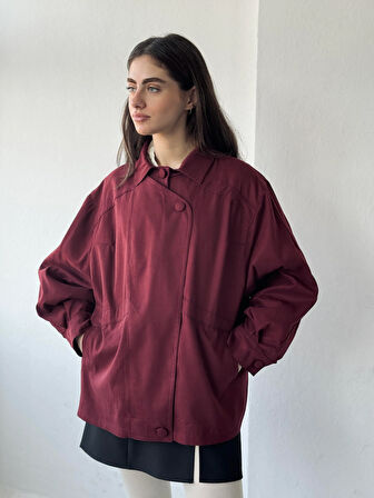 Retrobird Bomber Ceket Mont Kadın Bordo