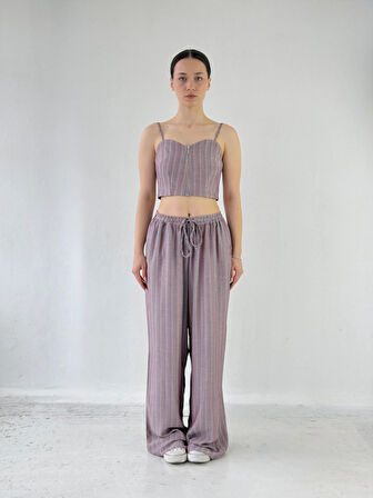 Retrobird Tasarım Bol Kesim Pantolon Kadın Somon