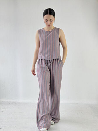 Retrobird Tasarım Bol Kesim Pantolon Kadın Somon