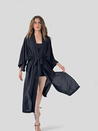Retrobird Uzun Tasarım Kimono Kadın Siyah
