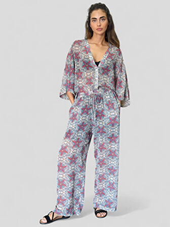 Retrobird Tasarım Şort Astarlı Şifon Pantolon Kadın Çok Renkli