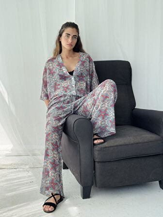 Retrobird Tasarım Şort Astarlı Şifon Pantolon Kadın Çok Renkli