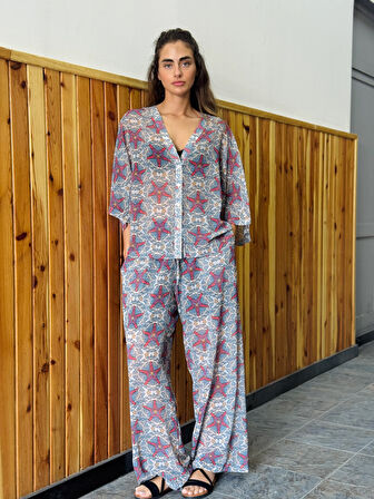 Retrobird Tasarım Şort Astarlı Şifon Pantolon Kadın Çok Renkli