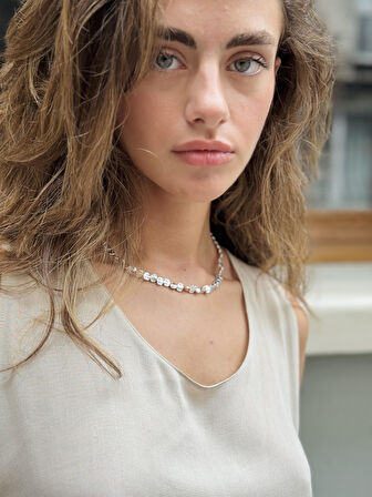 Retrobird Kleopatra Pirinç Kolye Kadın Gümüş Renkli