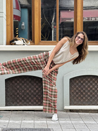 Retrobird Tasarım Bol Kesim Relax Pantolon Kadın Karışık Renkli