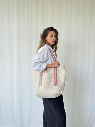 Retrobird Tasarım Kapitone Tote Çanta Shopping Bag Kadın Karışık Renkli
