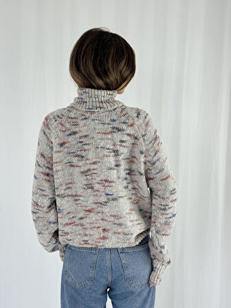 Retrobird Boğazlı Triko Kazak Kadın Karışık Renkli