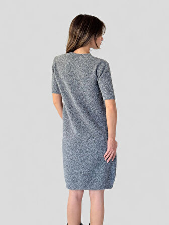 Retrobird Triko Elbise Kadın Gri Renkli
