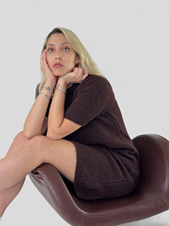 Retrobird Triko Elbise Kadın Kahve