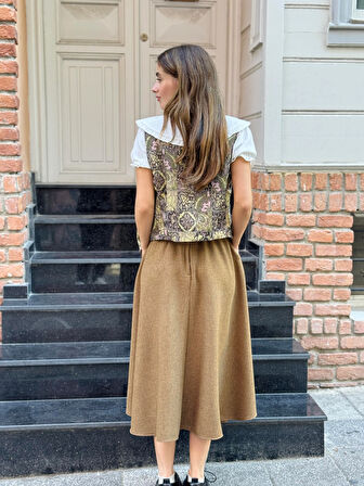 Retrobird Valerie Kışlık Kloş Uzun Etek Kadın Açık Kahve