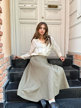 Retrobird Valerie Kışlık Kloş Uzun Etek Kadın Haki