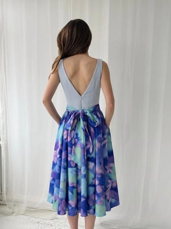 Retrobird 50s Belle Corset Midi Elbise Kadın Turkuaz