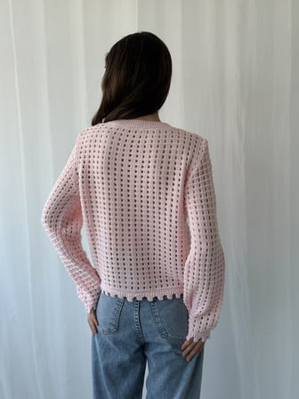 Retrobird Nakış İşlemeli Romantik Hırka Kadın Pembe