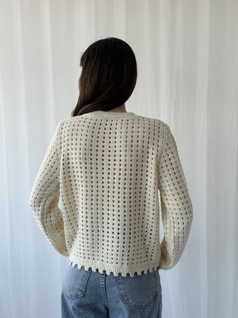 Retrobird Nakış İşlemeli Romantik Hırka Kadın Koyu Kum