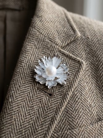 Retrobird Tasarım Vintage Broş Yaka İğnesi Kadın Silver Renkli